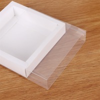 IMEE Prêt à expédier Boîte cadeau alimentaire carrée transparente personnalisée avec couvercle entièrement transparent, grande taille, blanche et noire, pour Noël, vente en gros