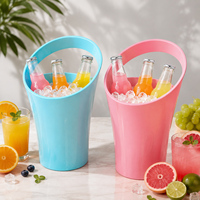 Seau à glace en plastique PP épais et robuste de 3,2 L avec poignée ergonomique, durable, logo personnalisé, marque blanche, approvisionnement B2B pour fêtes à domicile