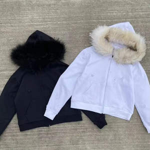 Bekleidungshersteller für individuelle Winter-Hoodies mit Reißverschluss, Y2K-Kunstpelzkragen, aus Baumwoll-French-Terry, übergroßer, schlichter Pelz-<span class=keywords><strong>Hoodie</strong></span> für Herren - Product Image 4