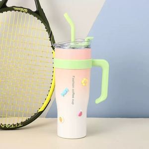 40oz Ice Bully Handle Car Travel Mug Vacuum Tumbler Lid Straw Non-Slip OEM ODM Custom Design - Product Image 4
