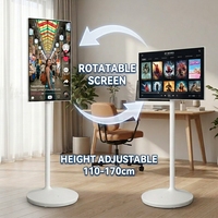 Nueva Pantalla LCD Inteligente Portátil de 32 Pulgadas con Batería, Táctil Integrada, Sistema Operativo Android 13, Cámara 1080P, Doble Uso: de Sobremesa/Vertical