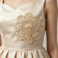 En stock – Grande applique florale vintage en dentelle, motif spirale de roses circulaire de 32 cm, pour robe de mariée et napperon