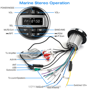 JMC-Altavoz estéreo marino inteligente con BT, multimedia, Radio FM AM, USB 2,0, IPX5, resistente al agua, para ATV, UTV, RV, barco, SUV, yate - Product Image 5