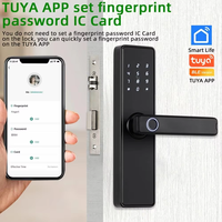 Serrure intelligente à levier pour maison, appartement, hôtel, corps de serrure standard 5050, empreinte digitale, mot de passe, carte-clé, déverrouillage à distance via l'application TUYA