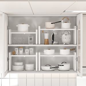 ชั้นวางของในครัวแบบสองชั้นทันสมัย ทำจากเหล็กกล้าคาร์บอน ไม่สามารถพับได้ สามารถวางซ้อนกันและขยายได้ - Product Image 1