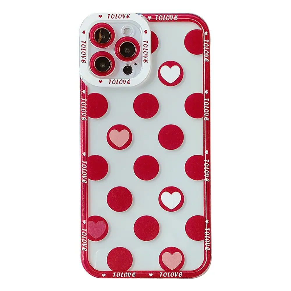 Clear Cute Love Heart Case for iPhone 13 Pro Max Women,Camera Lens Protection Phone Covers for iPhone 14 12 11
