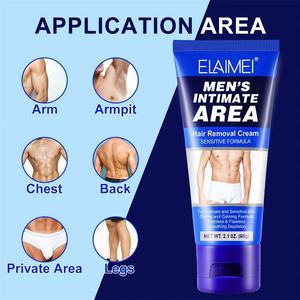 Crème dépilatoire pour hommes ELAIMEI, crème dépilatoire indolore et rapide pour les bras, les aisselles, la poitrine, le dos, les jambes, les zones <span class=keywords><strong>intimes</strong></span>, crème dépilatoire pour les zones privées - Product Image 4