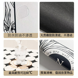 Roo Tapis de protection rectangulaire anti-poussière couleur crème pour étagère, avec motif lettres, pour rangement de chaussures dans le salon - Product Image 4