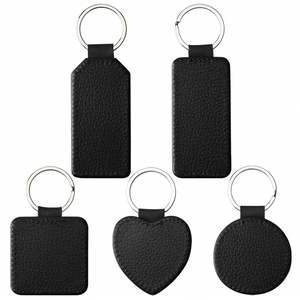 Sublimation Blank Keychain PU Leather White Keychains Ornament Pendants for Man Women Crafts Heat Transfer Keyring - Product Image 3