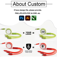 Großhandel Werbeaktion Individuelles Logo Universelles Einziehbares Ladekabel 3-in-1 Mehrfach-USB-Ladekabel mit Eigenem Logo