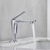 Robinet de lavabo en alliage de zinc gris anthracite pour hôtel, mitigeur monocommande eau chaude et froide pour salle de bain d'appartement