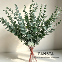 Tiges de feuilles d'eucalyptus artificielles multicolores, fausse verdure en plastique pour bouquets DIY, mariages et arrangements floraux en gros