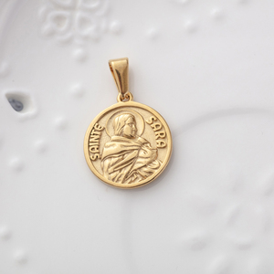 Religioso Retro Jesús cabeza Christian Charm 18K chapado en oro joyería Santa <span class=keywords><strong>Sara</strong></span> colgante para collar - Product Image 1