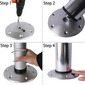 HWHongRV طاولة قارب قابلة للتعديل من سبائك الألومنيوم 3 مستويات قابلة للضبط قاعدة تثبيت داخلية قابلة للفصل مع قاعدة حامل - Product Image 4