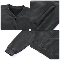 Fournisseur de streetwear tendance, faible MOQ, veste bomber zippée pour homme, coupe oversize, effet délavé à l'acide, personnalisable avec impression