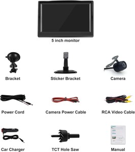 5 inch HD Xe Màn hình Màn hình đảo ngược cho đảo ngược phía sau xem <span class=keywords><strong>camera</strong></span> an ninh Màn hình đậu xe hỗ trợ - Product Image 4