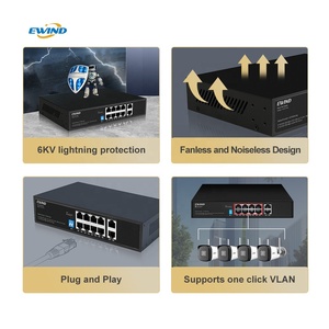 สวิตช์อีเธอร์เน็ต10/100/1000Mbps 10พอร์ตพร้อม POE รองรับการแยกและ VLAN Ai Watchdog ขยายได้300เมตร - Product Image 6