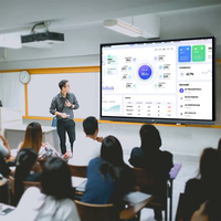 Tableau interactif intelligent 4K LCD de 75 pouces avec écran tactile, système Android 15 / Windows, pour l'école, l'étude, les enseignants, les conférences et les réunions en intérieur