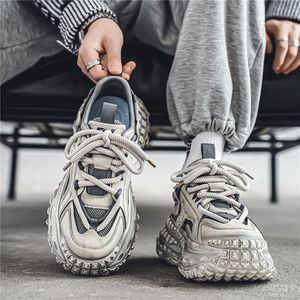 2025 été tendance <span class=keywords><strong>Vintage</strong></span> pneu papa chaussures pour hommes à semelle épaisse hauteur augmentant maille respirant baskets décontracté orteil chaussures de sport - Product Image 2