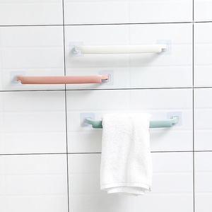 2026 New Household Self-adhesive Towel Rack Plastic <b>Wall</b>-<b>mounted</b> Home Bathroom Frame Adhesive Simple Bathroom <b>Shelf</b> - Product Image 4