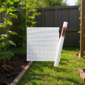 Estepona High Quality 0.5X5m-20x20mm-260gr/m2 White Rectangle Trellis Gates 49318 Surface Coated <b>Plastic</b> <b>Fence</b> by Malla Plastica - Product Image 2