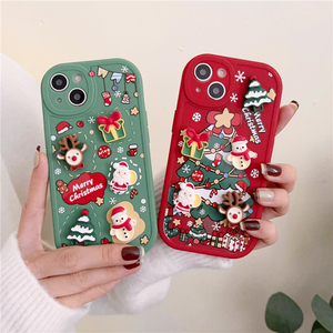 Obiettivo della fotocamera <span class=keywords><strong>tema</strong></span> natale coppia cassa del telefono per iphone 15 plus promax, per iphone 15 cartone animato caso - Product Image 3