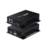 1080p 60Hz pour HDMI KVM Extender Séparateurs Vidéo 1x2 USB RJ45 Port 50m Cat5e/6 Ethernet TX RX pour Souris Clavier Vidéo