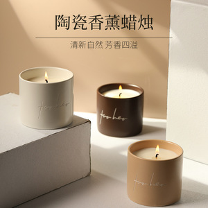 Ceramic Scented <b>Candle</b> 9x11.5cm Nordic Style Aromatherapy For Her <b>Gift</b> Decoration - Product Image 2