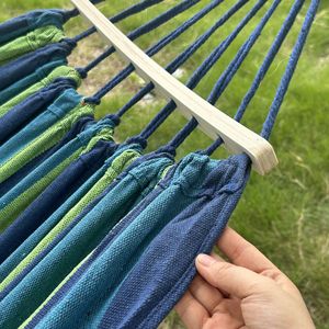 <span class=keywords><strong>Hamac</strong></span> de camping avec <span class=keywords><strong>barre</strong></span> de support en bois, <span class=keywords><strong>toile</strong></span>, capacité de charge 100-300 kg, 190x150/100/80cm, portable, sangles et sac de transport, unisexe - Product Image 3