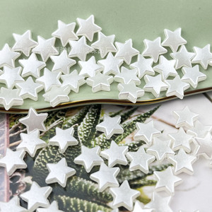 Perles étoiles à cinq branches blanches nacrées en résine plastique, accessoires de bijoux DIY pour pinces à cheveux, bracelets, boucles d'oreilles - Product Image 3