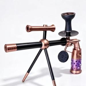 Moderno Set de Shisha de Acero Inoxidable con Base de Cristal Espejo, Manguera y Cazoleta Portátil - Venta al por Mayor Directa de Fábrica - Accesorios para Fumar - Product Image 6