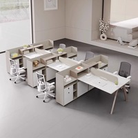 Chaise de bureau moderne simple combinaison 446 personnes ordinateur poste de travail avec écran meubles en bois pour le personnel Villa utilisation