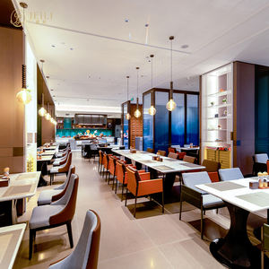 Juego <span class=keywords><strong>de</strong></span> Mesa <span class=keywords><strong>de</strong></span> Mármol Moderno para Restaurante con 6 Sillas Opcionales, Banco <span class=keywords><strong>de</strong></span> un Solo Lado, Banqueta, Muebles Comerciales para Hotel <span class=keywords><strong>de</strong></span> Foshan en Oferta - Product Image 4