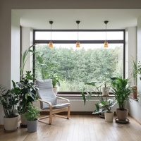 Ventanas Extra Grandes con Marco de Aleación de Aluminio y Vidrio Templado Fijo para Exteriores, Ventanas de Piso a Techo