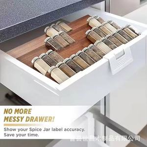 Acacia Wood <b>Spice</b> Rack 4 Layer Stackable Kitchen Storage Unit For Seasoning <b>Jars</b> Solid Wood Minimalist Design - Product Image 4