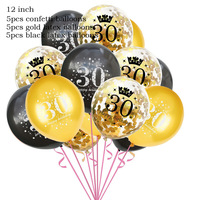 Ballons multicolores dorés, joyeux 50e 30e anniversaire, décoration de fête, ballons gonflables, ballons transparents d'anniversaire