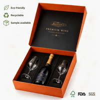 Custom Unique Recycle Luxury Cardboard Magnet Alcohol Champagne 3 Bottles Wine Brandy Wine Bottle Box