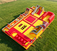 Parc d'attractions gonflable d'aventure, grand château gonflable, parc d'obstacles gonflable extérieur, aire de jeux gonflable pour enfants, grand trampoline