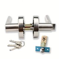 Nuevo Juego de Manijas Tubulares para Puertas Interiores, de Aleación de Zinc, para Baño y Cocina, con Cerradura de Seguridad sin Llave y Cilindro