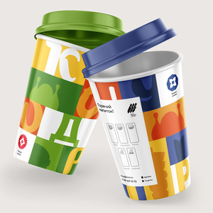 Bicchieri di Carta Usa e Getta per Caffè con Design Arabo 4oz 8oz, Doppia Parete Isolante, Logo Personalizzato con Coperchio, per Caffetterie dell'Arabia Saudita - Product Image 1