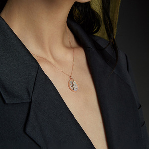 Collar de Plata de Ley S925 con los Doce Signos <span class=keywords><strong>del</strong></span> Zodiaco, Concha Blanca, Colgante de Arenisca Azul con Relieve, Diseño Vintage de Bambú, Estilo Lujoso - Product Image 4