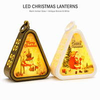 Lanterne de Noël LED à lumière ambrée chaude, décorative suspendue avec anneau pour arbre de Noël, maison, fête, vente en gros