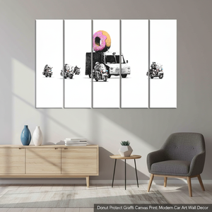 Donut Protect Graffiti <b>Canvas</b> Print: Modern Car Art <b>Wall</b> Decor,SET OF 5 <b>CANVAS</b> - Product Image 3