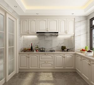 Armoire en bois massif blanc de luxe avec panneaux en contreplaqué, design moderne, imperméable, écologique, multifonctionnelle, installation facile - Product Image 1