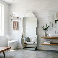 Miroir de salle de bain sans cadre, rond, compact, en forme de nuage, pleine longueur, incassable, OEM, pour la décoration murale
