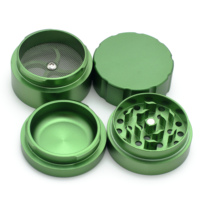 Cannacoast – Nouveau moulin manuel rond en métal à deux pièces, design moderne, pour fleurs, herbes sèches et tabac, avec accessoires Eaze1