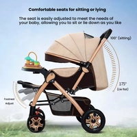 Poussette 2-en-1 avec berceau pour bébés de 0 à 3 ans, pliable, cadre métallique, idéale pour les voyages, prix de gros abordable
