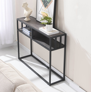 Hiện đại cổ điển cổ gỗ đầu bảng bên hành lang lối vào phong cách công nghiệp giao diện điều khiển Bảng với lưu trữ - Product Image 3