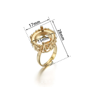 Pendentifs de style rétro avec pierres précieuses, formes variées, plaqués or 18 carats, pour la fabrication de colliers, composants de bijoux - Product Image 3