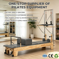 Machine de Pilates Reformer Commerciale en Bois pour Studio, Équipement d'Exercice de Qualité Professionnelle